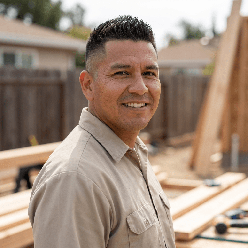 David Lopez with kitchen product