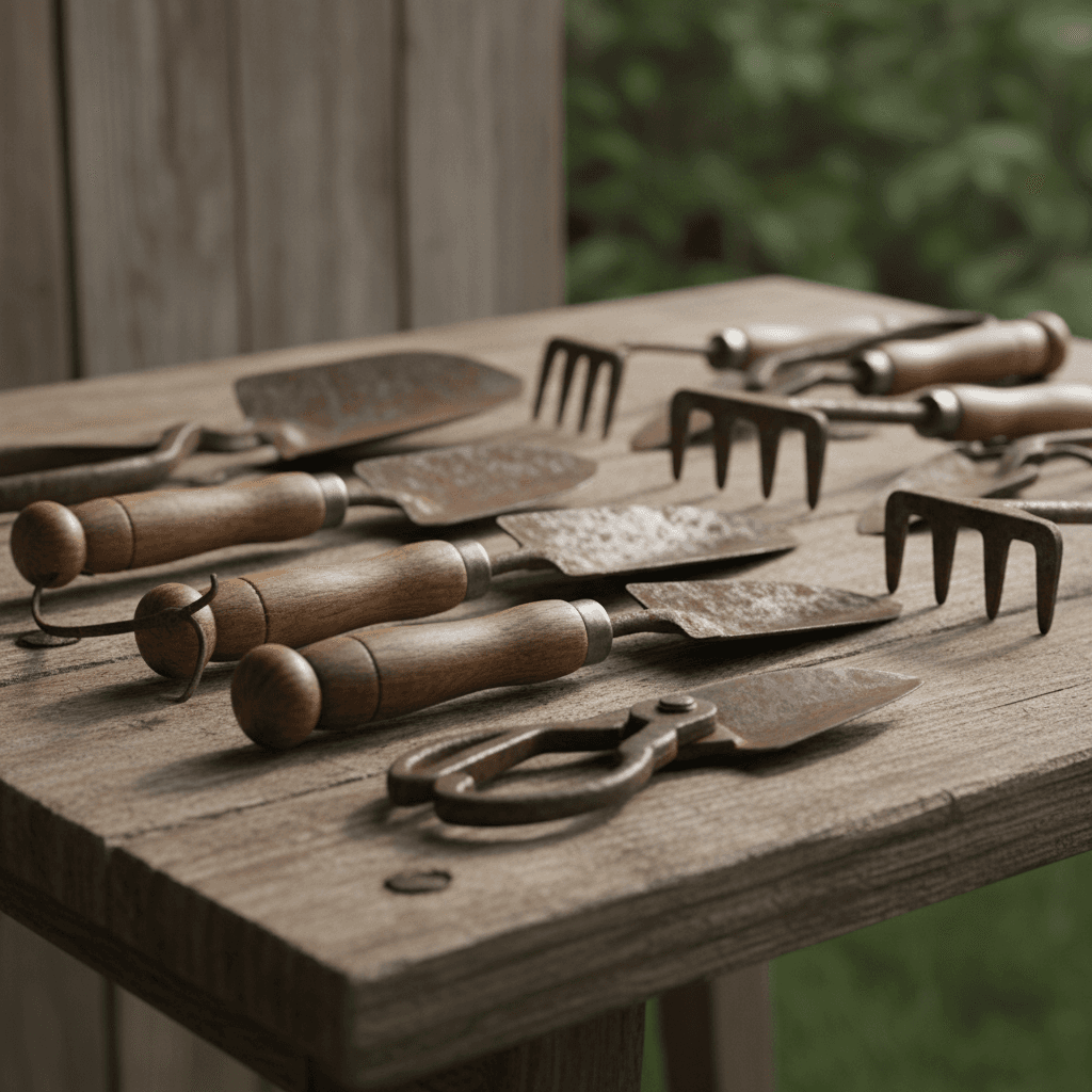 Garden tools ready for use